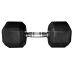Dumbbell Sextavado Pintado (Pegada Cromada)